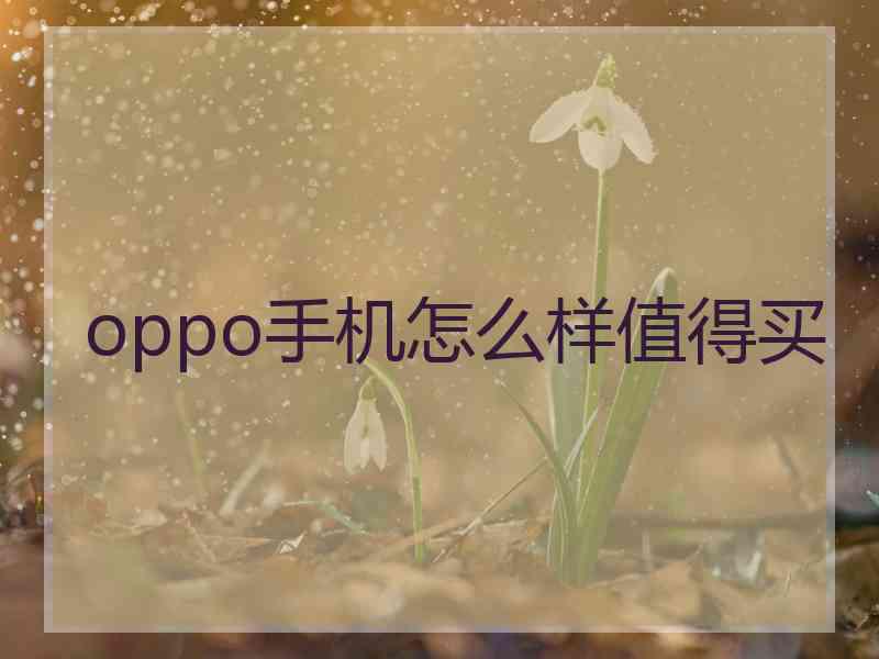 oppo手机怎么样值得买