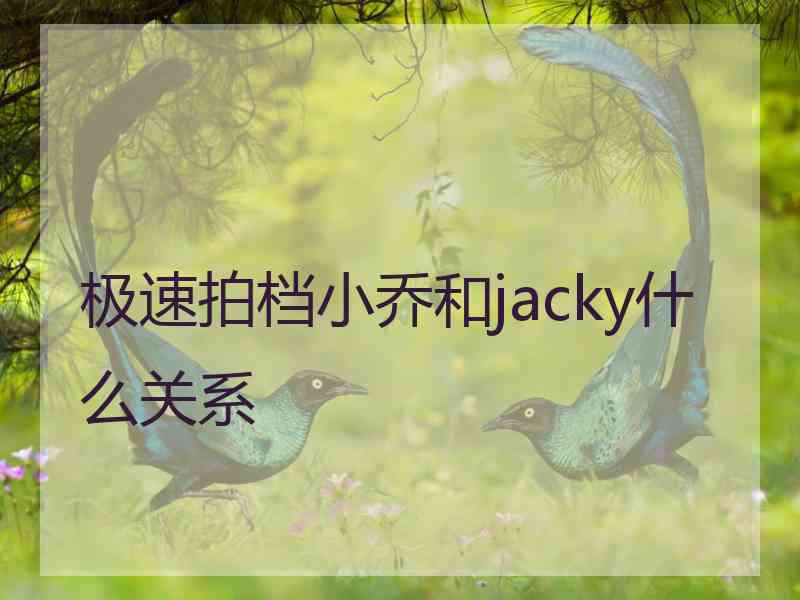 极速拍档小乔和jacky什么关系