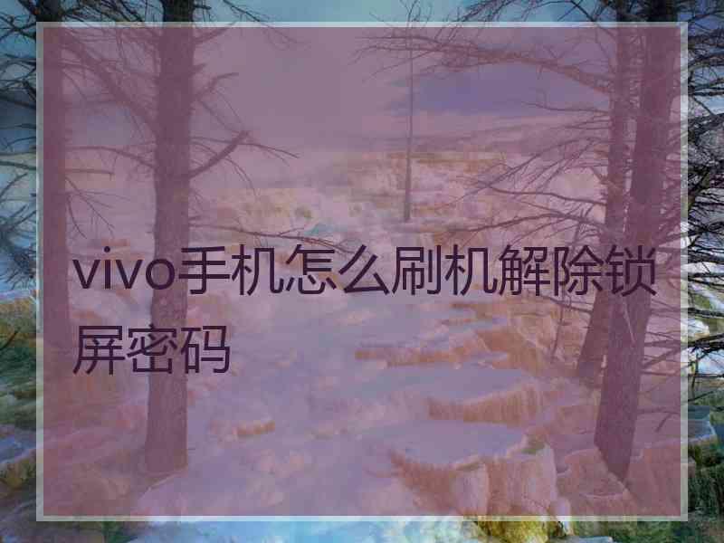 vivo手机怎么刷机解除锁屏密码