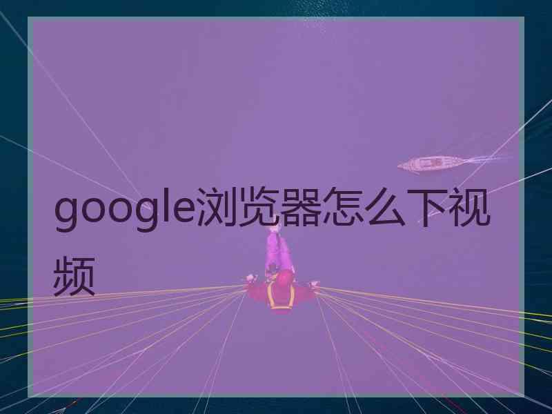 google浏览器怎么下视频