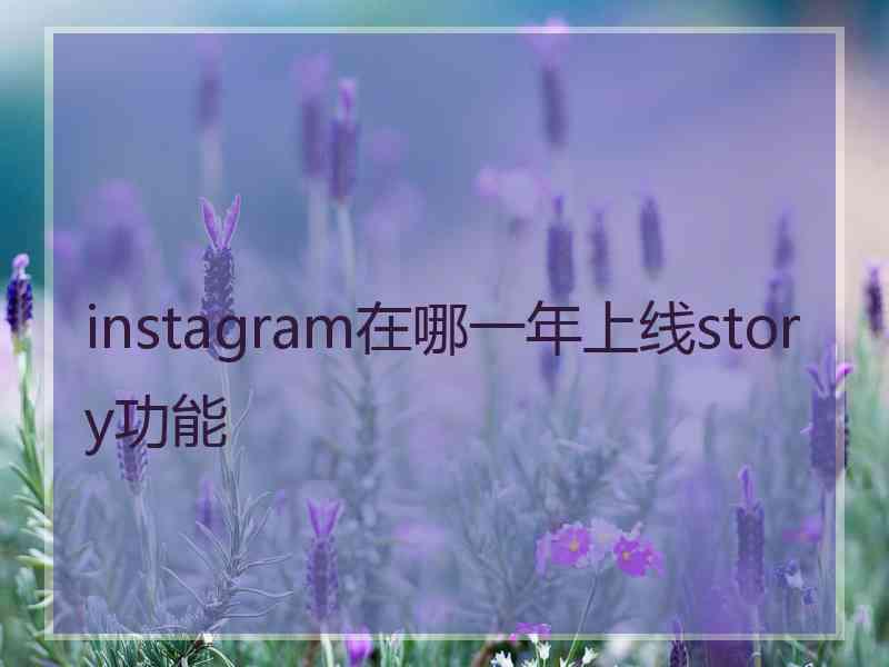 instagram在哪一年上线story功能