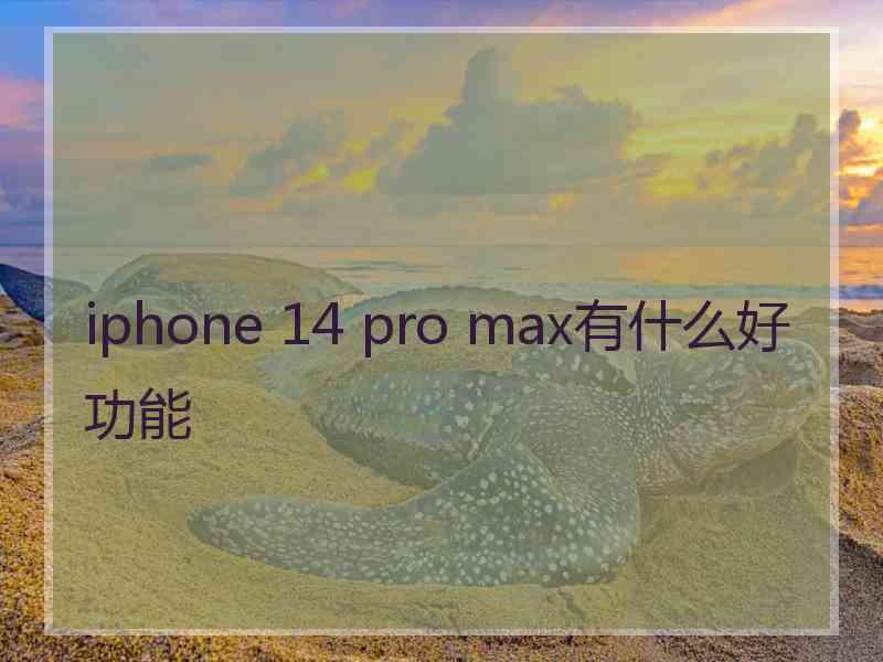 iphone 14 pro max有什么好功能