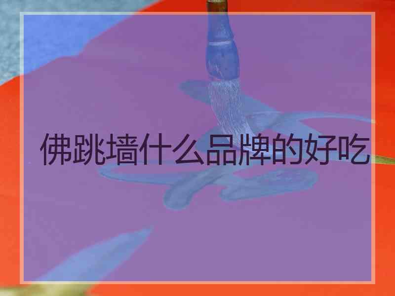 佛跳墙什么品牌的好吃