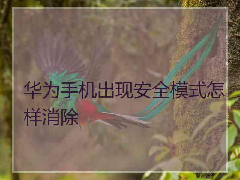 华为手机出现安全模式怎样消除