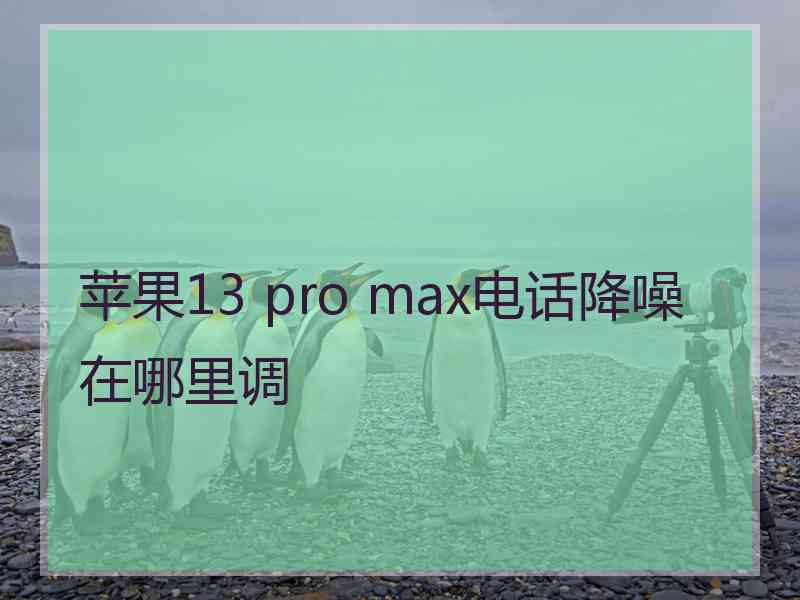 苹果13 pro max电话降噪在哪里调