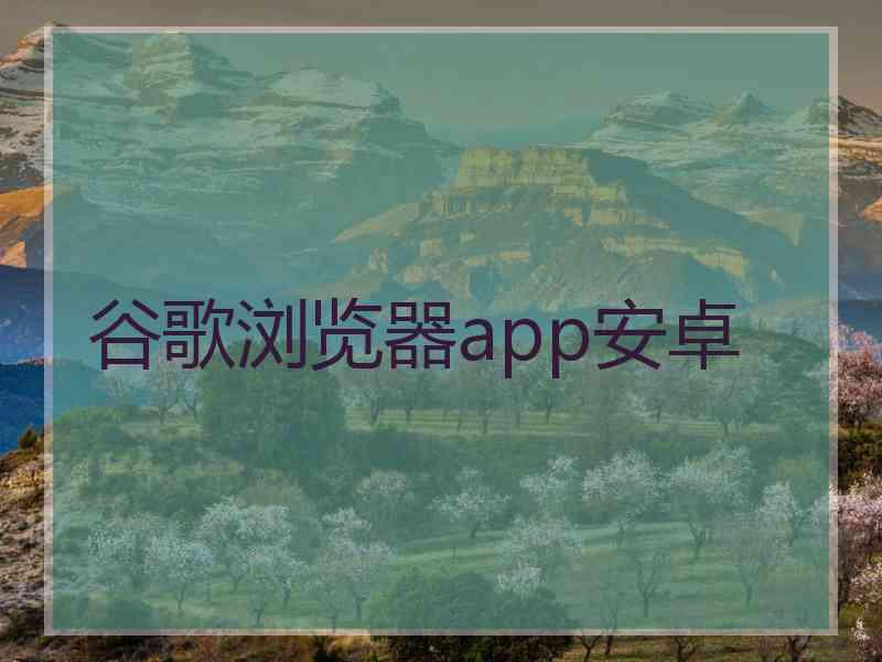 谷歌浏览器app安卓