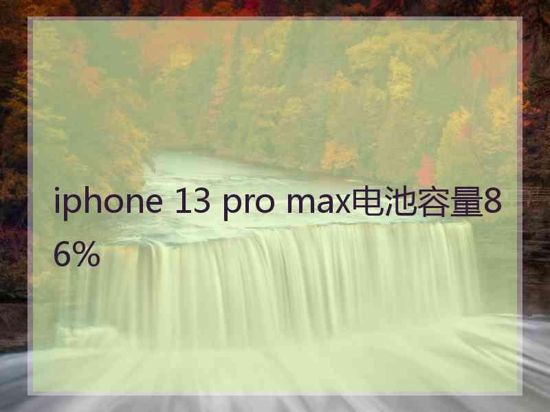 iphone 13 pro max电池容量86%