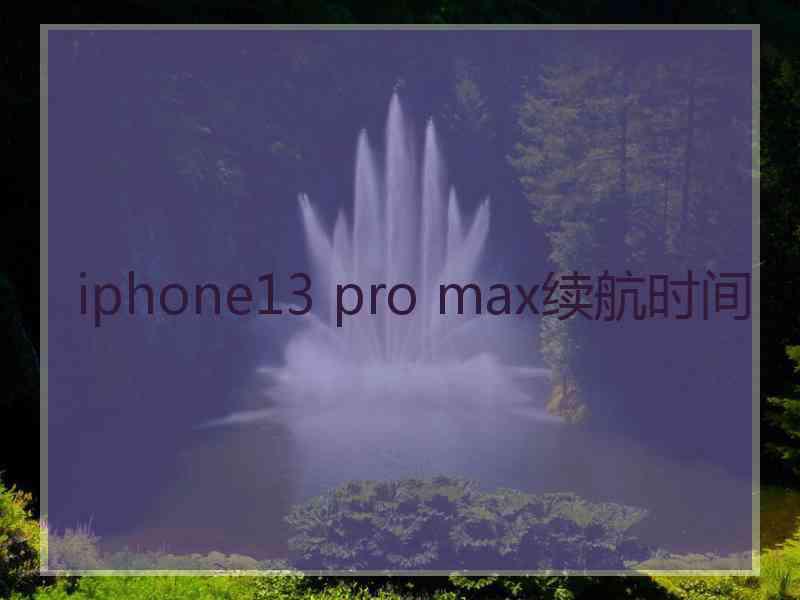 iphone13 pro max续航时间