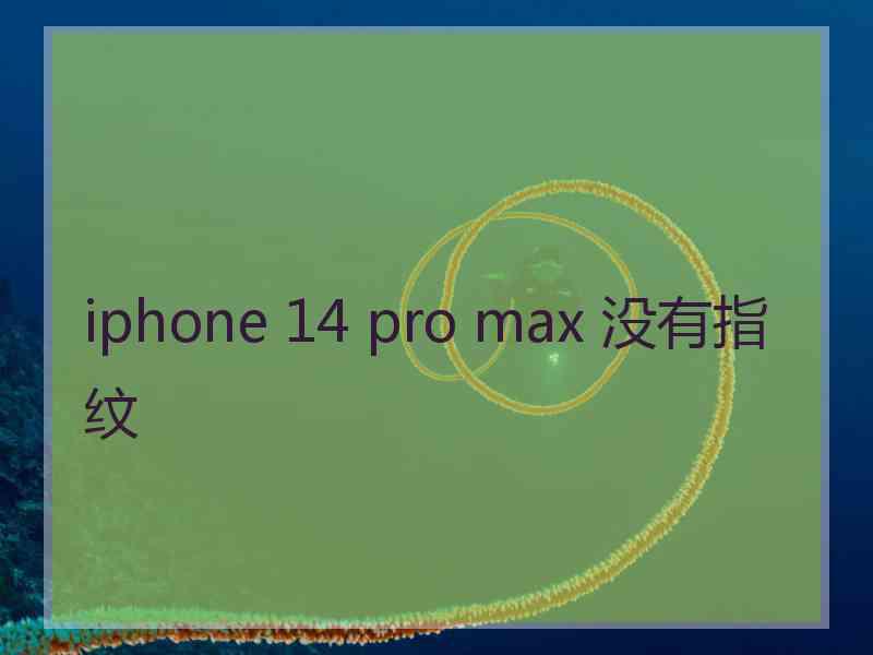 iphone 14 pro max 没有指纹