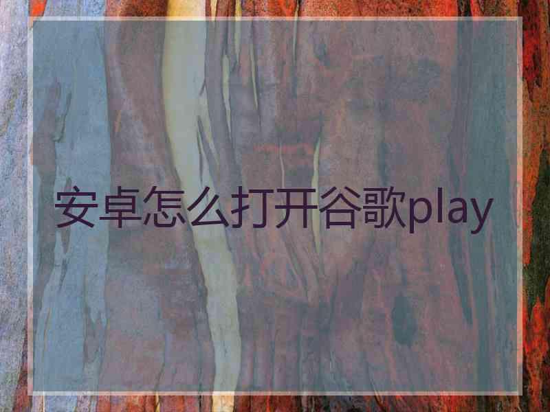 安卓怎么打开谷歌play