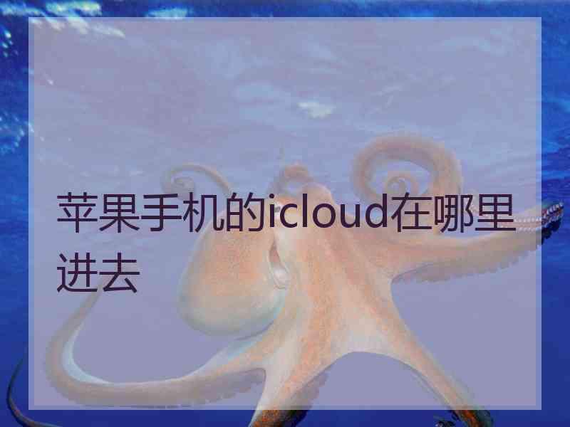 苹果手机的icloud在哪里进去