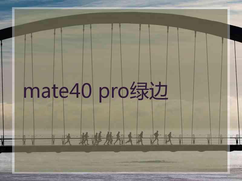 mate40 pro绿边