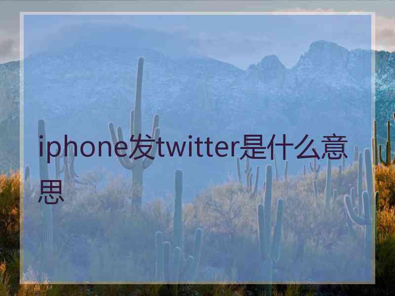 iphone发twitter是什么意思