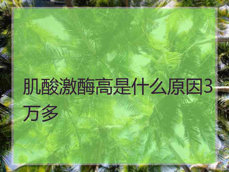 肌酸激酶高是什么原因3万多