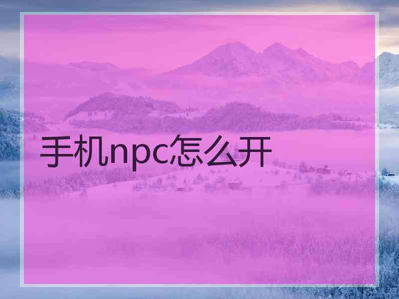 手机npc怎么开