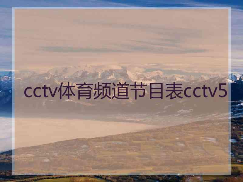 cctv体育频道节目表cctv5