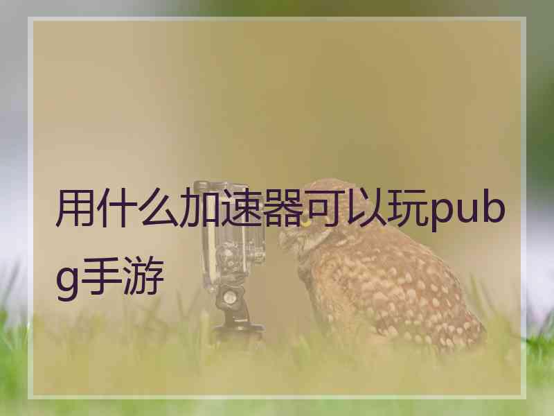 用什么加速器可以玩pubg手游