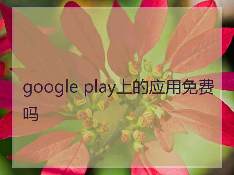 google play上的应用免费吗