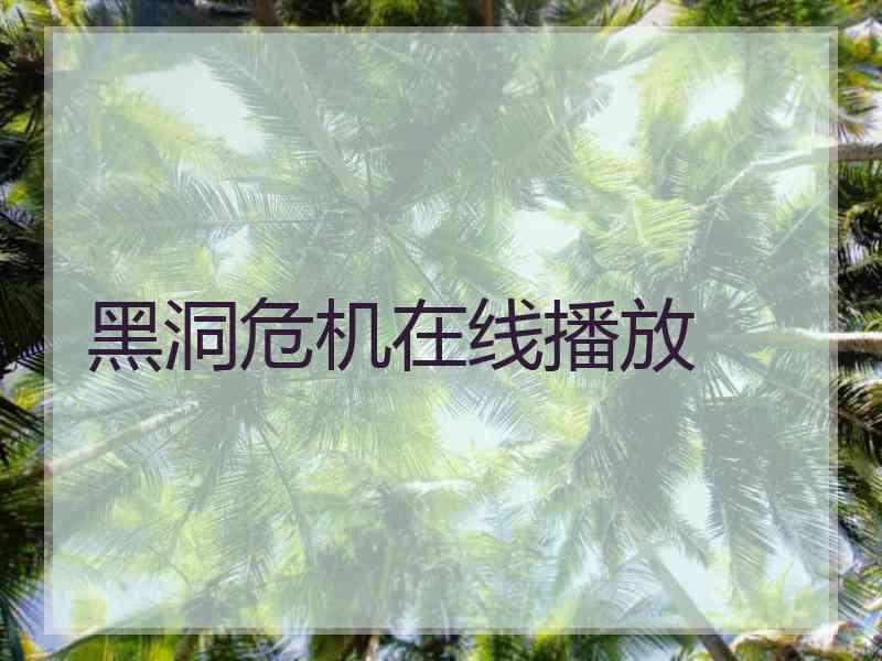 黑洞危机在线播放