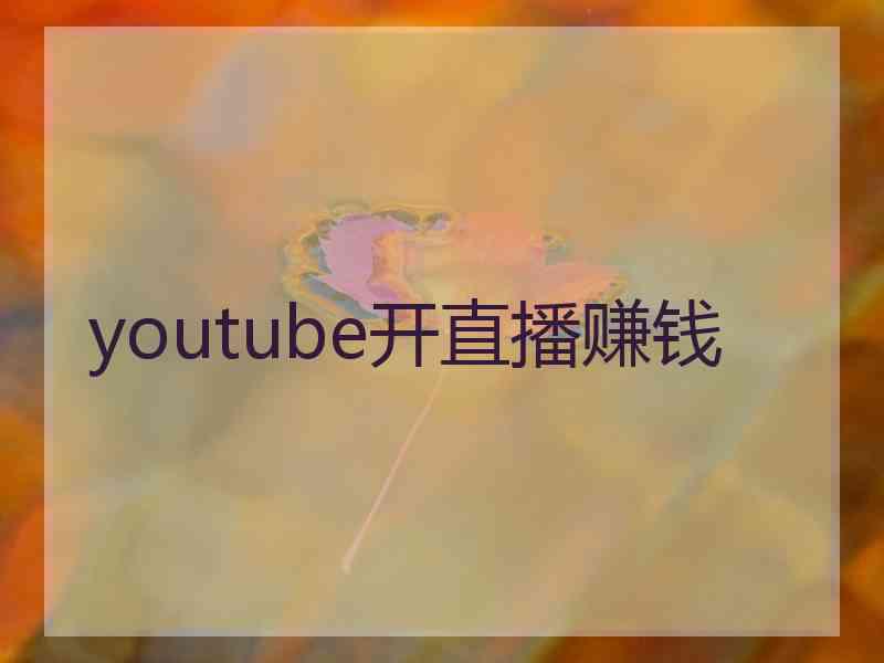 youtube开直播赚钱