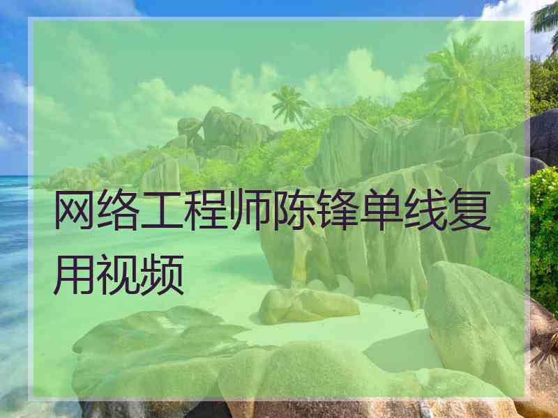 网络工程师陈锋单线复用视频