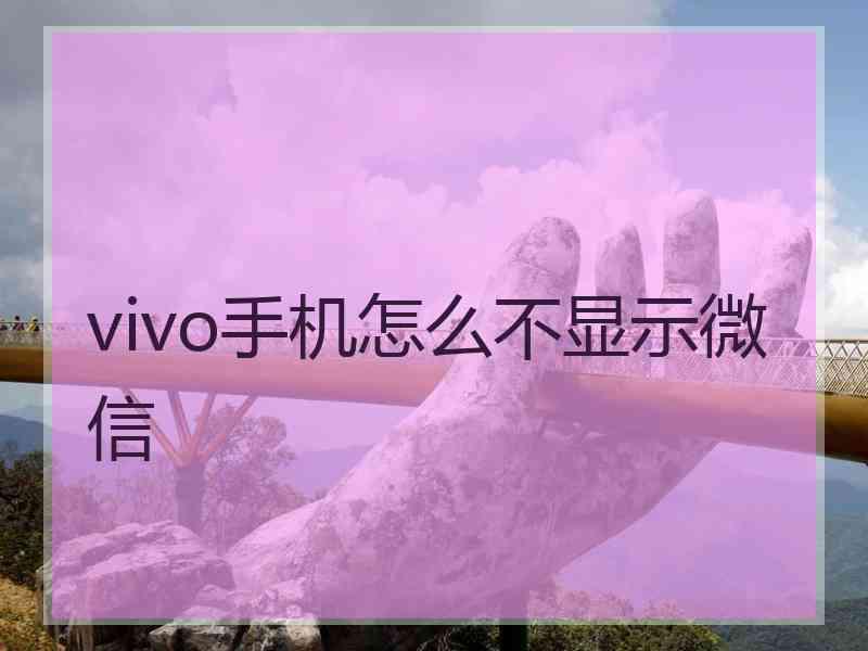 vivo手机怎么不显示微信