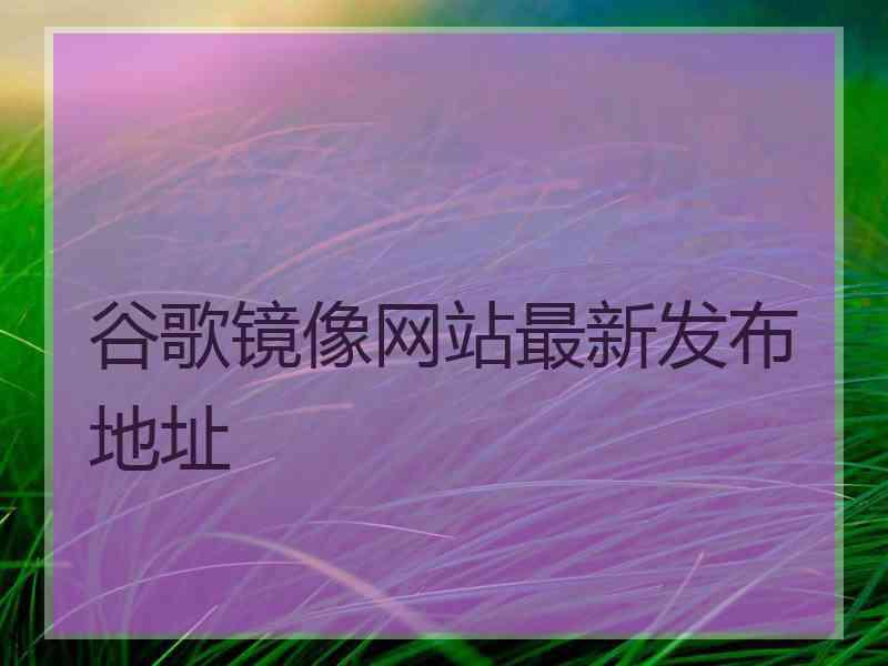 谷歌镜像网站最新发布地址