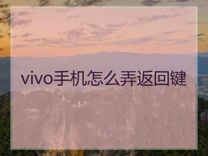 vivo手机怎么弄返回键