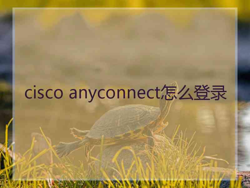 cisco anyconnect怎么登录