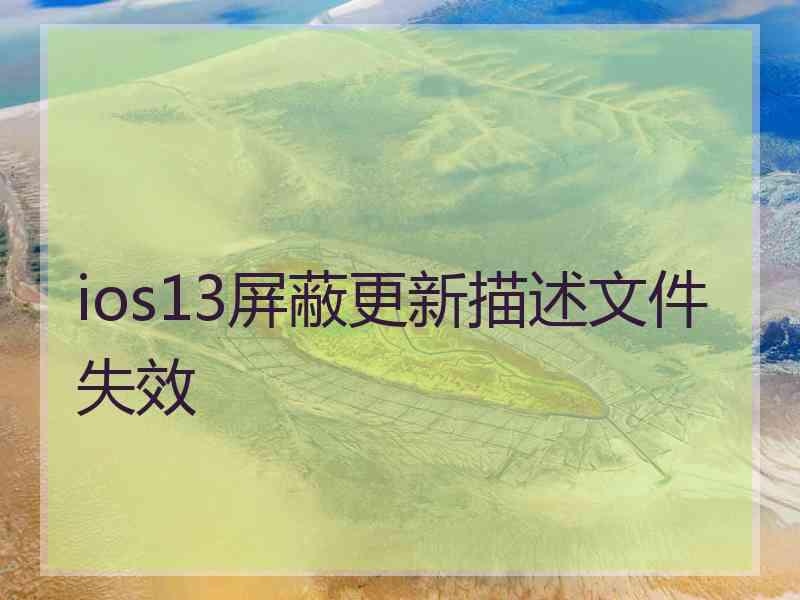 ios13屏蔽更新描述文件失效