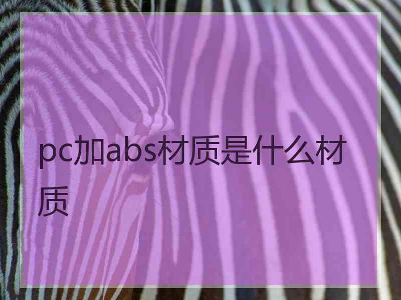 pc加abs材质是什么材质