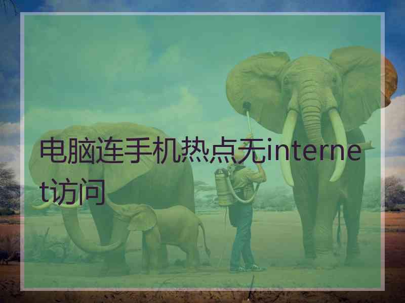 电脑连手机热点无internet访问