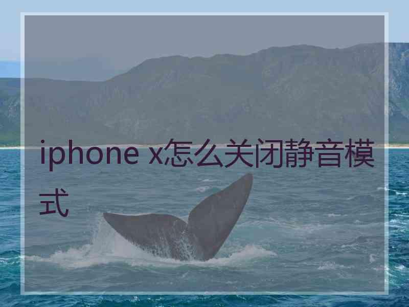 iphone x怎么关闭静音模式