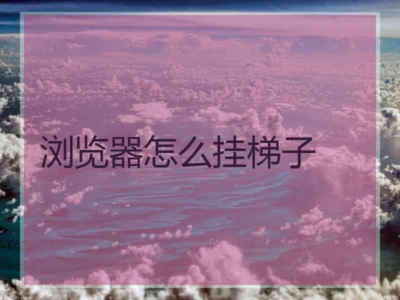 浏览器怎么挂梯子