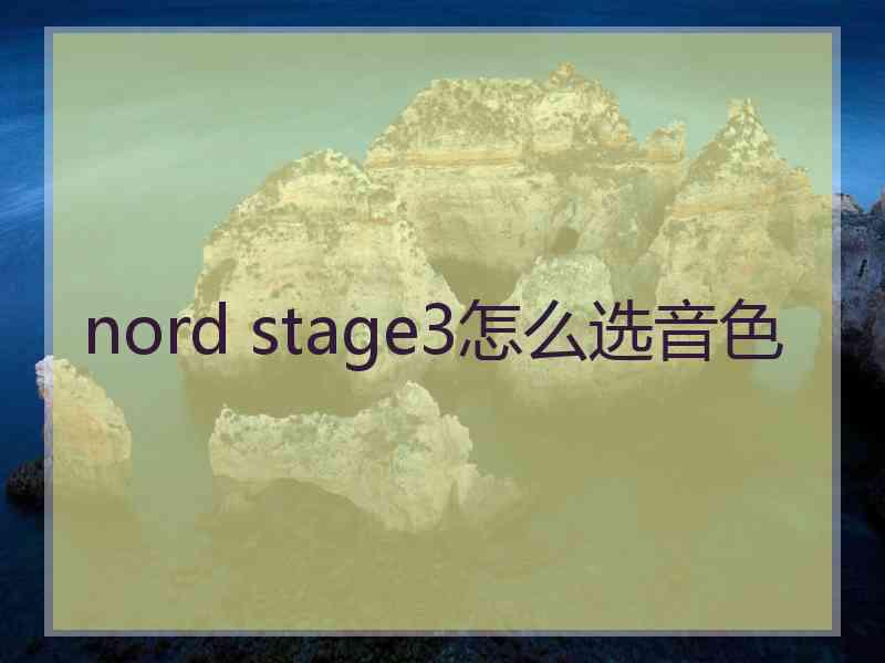 nord stage3怎么选音色