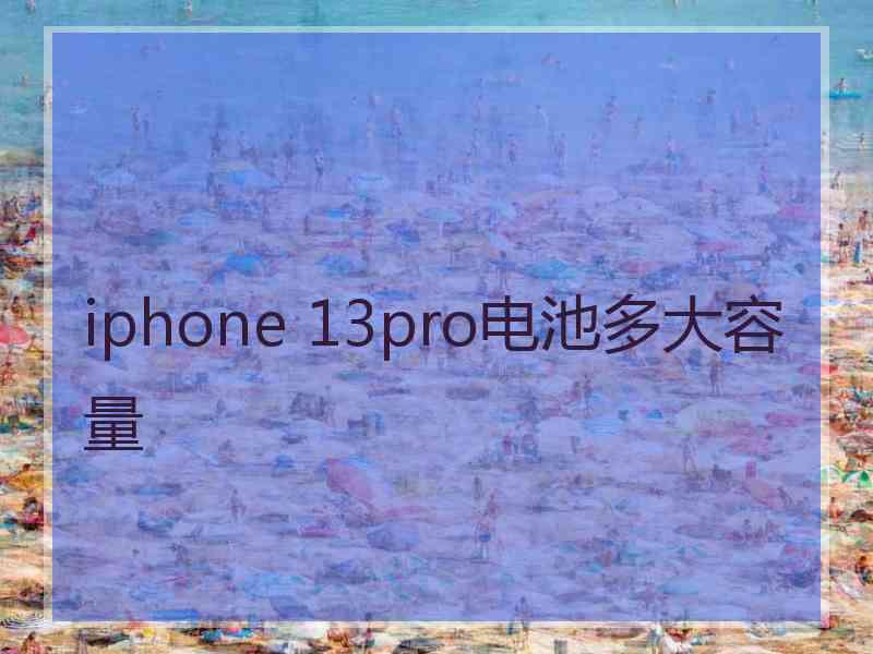 iphone 13pro电池多大容量