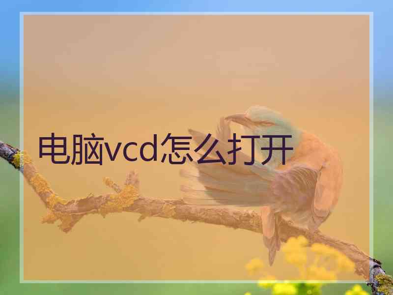 电脑vcd怎么打开