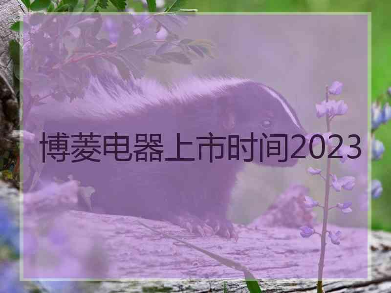 博菱电器上市时间2023