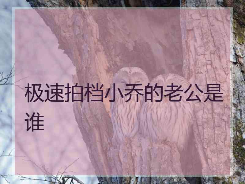 极速拍档小乔的老公是谁