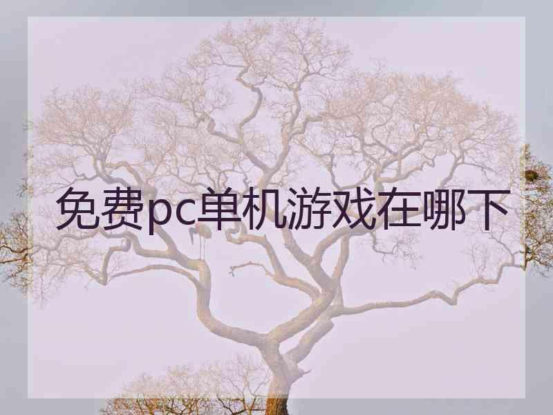 免费pc单机游戏在哪下