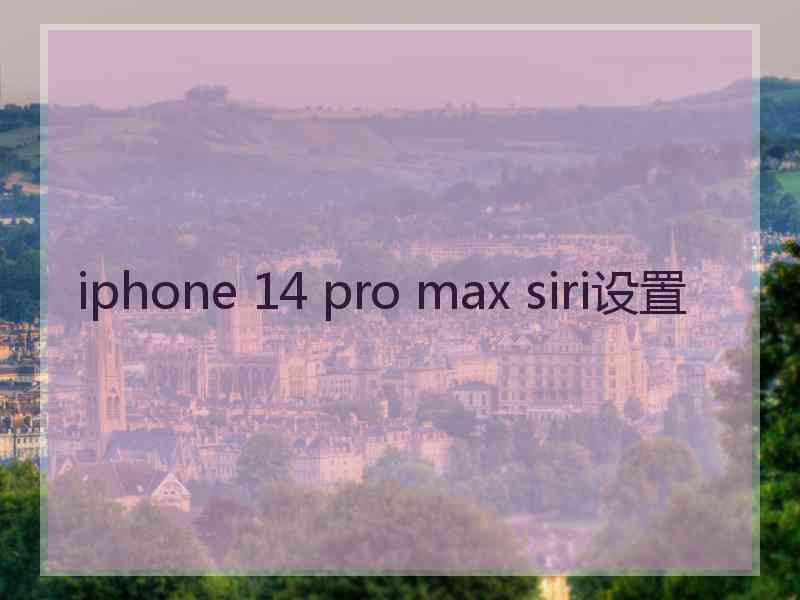 iphone 14 pro max siri设置