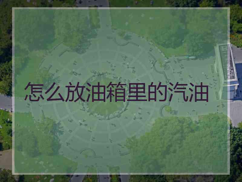 怎么放油箱里的汽油