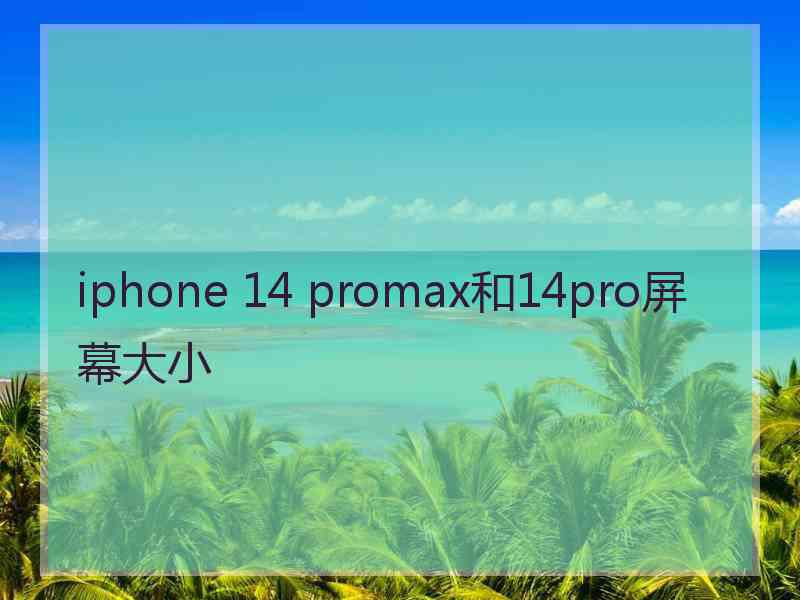 iphone 14 promax和14pro屏幕大小