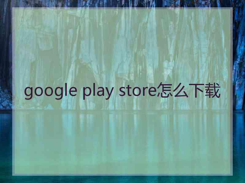 google play store怎么下载