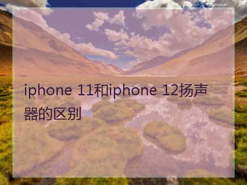 iphone 11和iphone 12扬声器的区别