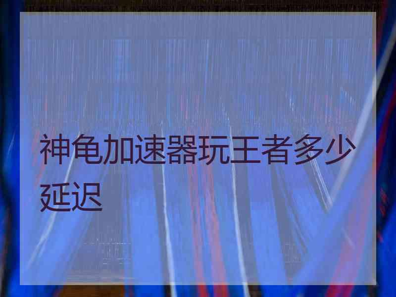 神龟加速器玩王者多少延迟