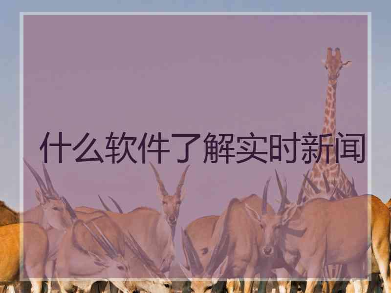 什么软件了解实时新闻