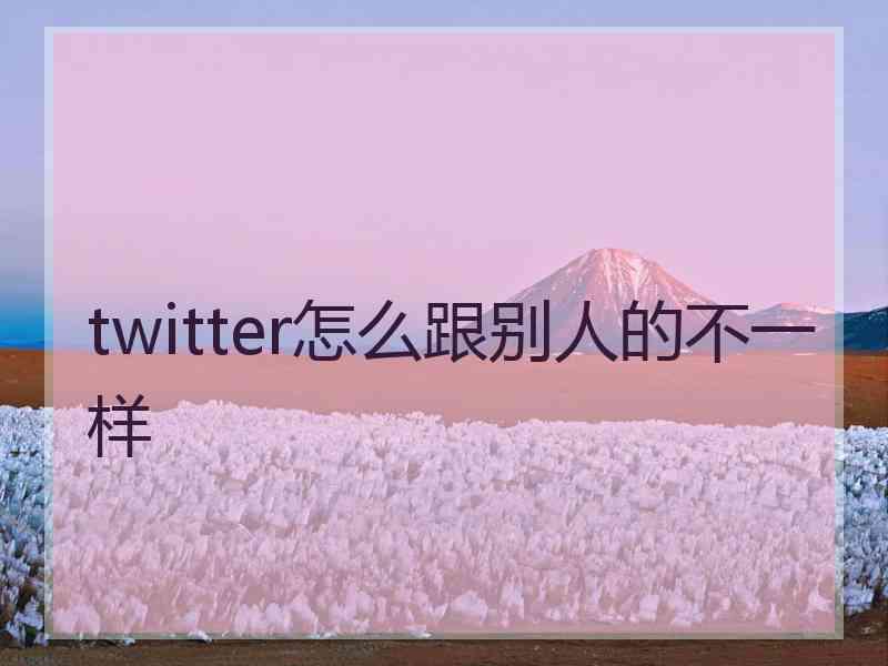 twitter怎么跟别人的不一样