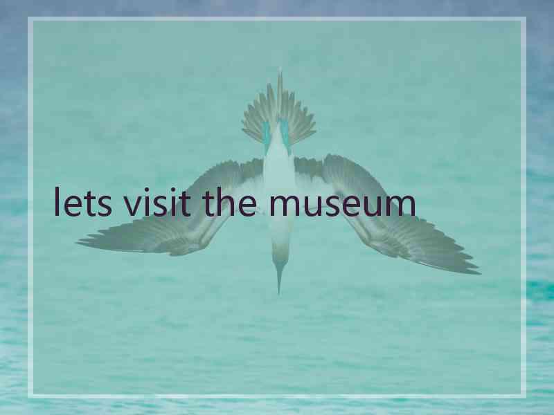 lets visit the museum