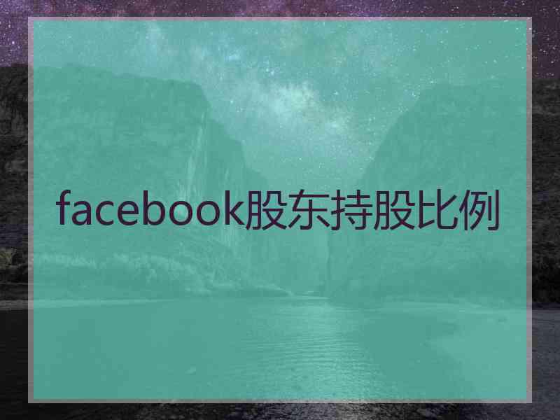 facebook股东持股比例